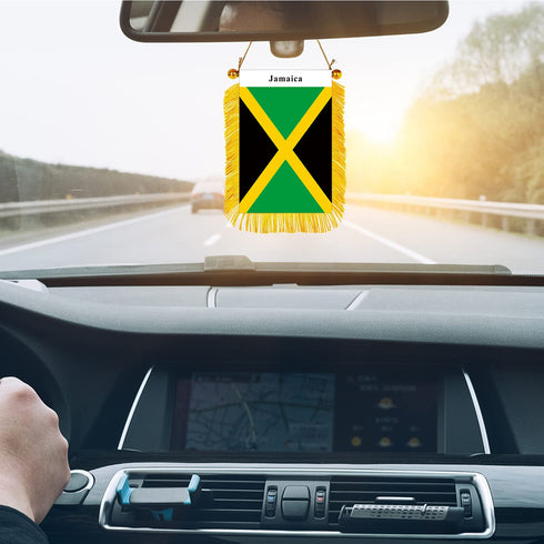Jamaica Rearview Mirror Flag - CaribeHeart Jamaica